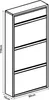 A diagram of a shoe cabinet with dimensions. Voir les images du produit
