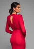 Ombre Abendkleid mit Langarm rot XS Produktbild-Vorschau 3