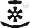 A set of black foam padding pieces for a helmet, arranged on a white background. Anteprima dell’immagine prodotto