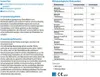 A document with text and a table detailing product information. Produktbild-Vorschau