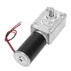 A close-up, isolated shot of a 12V DC geared motor with a gearbox and wires. Podgląd zdjęcia produktu