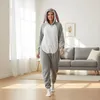 Schlafanzug Onesie Kigurumi Kostüm Verkleidung Grau Produktbild-Vorschau 8