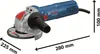 A Bosch angle grinder with measurement indicators. Produktbild-Vorschau