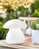 BELIANI Outdoor Tischlampe LED Weiß Kunststoff Pilzform Produktbild-Vorschau 2