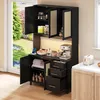 okwish Hochschrank,Sideboard  mit 3 Schubladen&goldene Produktbild-Vorschau 1
