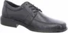 A black leather men's dress shoe is shown from a side angle against a white background. Voir les images du produit