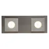 A modern, rectangular wall light fixture with two square light modules, each containing a circular LED light. Produktbild-Vorschau