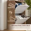 HOMCOM Meuble à chaussures 12 paires, armoire à chaussures Voir les images du produit 6