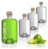 3 Glasflaschen 1000 ml leer zum selbst Befüllen mit Korken Produktbild-Vorschau 1