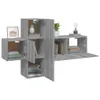 The Living Store 3-tlg. TV-Schrank-Set Grau Sonoma Produktbild-Vorschau 3