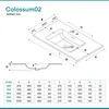 A technical drawing and a size chart for a sink. Produktbild-Vorschau