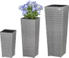 Set de 3 pots de fleurs polyrotin gris cache-pot pot Voir les images du produit 3