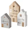 Dekoaufsteller Mein Haus grau weiß natur Holz 3 tlg. Produktbild-Vorschau 1