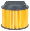 A studio shot of a yellow pleated filter with a gray lid. Náhled obrázku produktu
