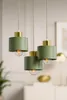 LUXOLAR 3-plamenová závěsná lampa šalvějově zelená zlatá – Náhled obrázku produktu 3