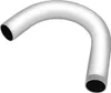 A silver-colored pipe with a curved shape and threaded end, isolated on a white background. Náhľad obrázku produktu