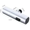 A chrome-finished kitchen faucet adapter with measurement labels. Produktbild-Vorschau