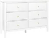 BELIANI Komoda biała MDF 6 szuflad złote uchwyty salon Podgląd zdjęcia produktu 1