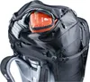 A close-up view of the top compartment of a black backpack, showing an orange first-aid kit and some gray fabric. Anteprima dell’immagine prodotto