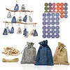 Calendrier de l'Avent 24 sachets en lin 13 x 9 cm Gris Bleu Voir les images du produit 3