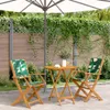 vidaXL 3-tlg. Bistro-Set Blattmuster Stoff und Massivholz Produktbild-Vorschau 2