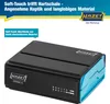 A black and blue HAZET tool case is shown from a slightly elevated front-left angle on a white background. Text overlays describe the product's features. Voir les images du produit