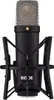 A black Rode NT1 microphone is shown mounted in a black shock mount. Podgląd zdjęcia produktu