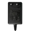 A black power adapter with labels and symbols. Produktbild-Vorschau