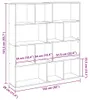 vidaXL Knihovna betonová šedá 132x29x141,5 cm materiál na Náhled obrázku produktu 7