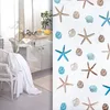 Peva Duschvorhang Oceanic Muscheln weiss braun blau 180x180 Produktbild-Vorschau 1