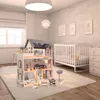 Aga MDF Holzpuppenhaus + Möbel 78cm schwarz LED Produktbild-Vorschau 21