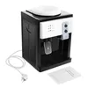 A desktop water dispenser with hot and cold water functions, shown on a white background with its power cord and instruction manual. Produktbild-Vorschau