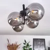 Isorella Deckenlampe aus Metall/Glas in Schwarz/Rauchfarben Produktbild-Vorschau 2
