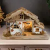 Große Echtholz Weihnachtskrippe mit Beleuchtung in 39 x 23 Produktbild-Vorschau 4