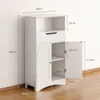 A white bathroom cabinet with dimensions shown. Náhled obrázku produktu