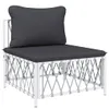 vidaXL 8-tlg. Garten-Lounge-Set mit Kissen Weiß Stahl -  Produktbild-Vorschau 13