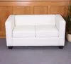 2er Sofa Couch Loungesofa Lille  Kunstleder, weiß Produktbild-Vorschau 2