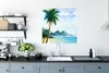 MuchoWow® Poster Aquarell - Meer - Palme 75x75 cm - Wand Produktbild-Vorschau 3