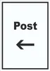 Post Schild mit Text und Richtungspfeil links Annahme Brief Produktbild-Vorschau 1