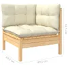 vidaXL 7-tlg. Garten-Lounge-Set mit Creme Kissen Massivholz Produktbild-Vorschau 6