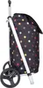 A shopping trolley with a polka dot pattern is shown against a white background. Voir les images du produit