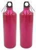 2x Aluminium Trinkflasche 1 Liter pink mit Karabiner Produktbild-Vorschau 1