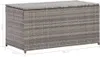 Cassetta da giardino in poly rattan 100x50x50 cm grigio Anteprima dell’immagine prodotto 14