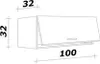 A technical drawing of a cabinet with dimensions indicated. Náhľad obrázku produktu