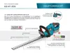A diagram of a cordless hedge trimmer with various features highlighted by text and lines. Náhled obrázku produktu