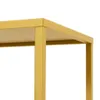 A close-up view of the corner of a gold metal shelf. Produktbild-Vorschau