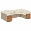 vidaXL 9-tlg. Garten-Sofagarnitur mit Kissen Grau Poly Produktbild-Vorschau 1