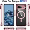Multiple views of a pink clear phone case for a Google Pixel 8a, showing its front, back, and sides. Náhled obrázku produktu