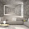 A modern living room with a view into a stone tunnel. Produktbild-Vorschau