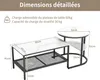 Ensemble De Deux Tables Basses Gigognes Avec Imprimé Marbre Voir les images du produit 6